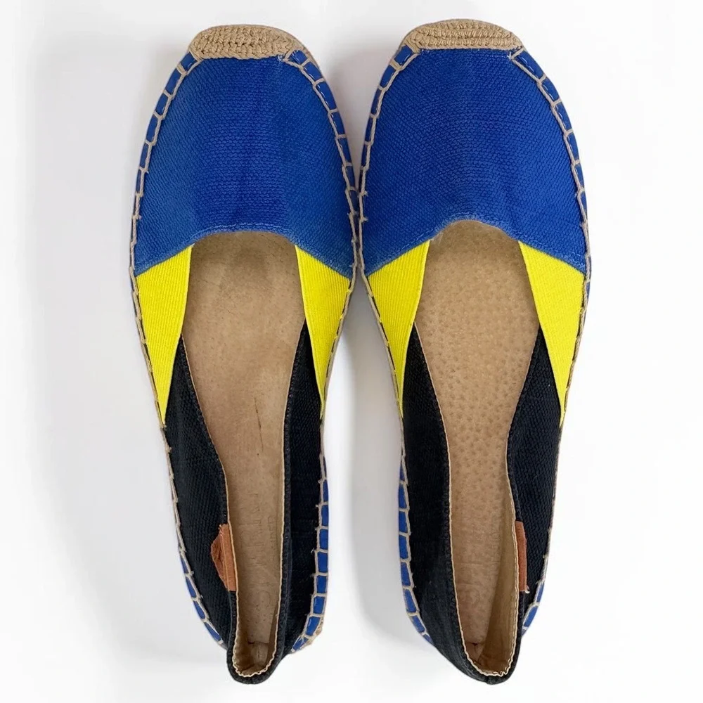 Sperry Top-Sider Katama Espadrille Flats Blue Yellow Black Colorblock Womens 7